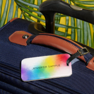 Personalized Modern Trendy Colourful Template Luggage Tag