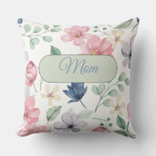 Personalized Modern Tropical Flowers Throw Pillow