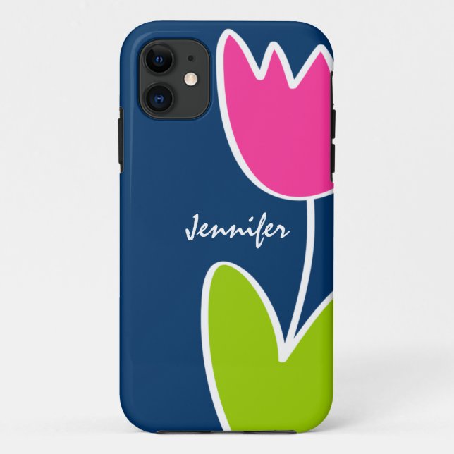 Personalized Modern Tulip iPhone 5/5S Case (Back)