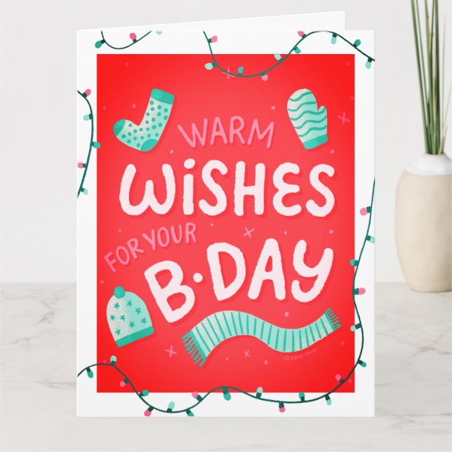 Personalized Modern Typography Birthday Card (Front)