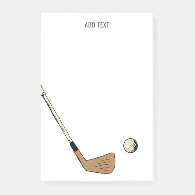 Personalized Modern Vintage Golf  Post-it Notes (Front)
