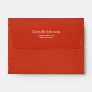 Personalized Modern Warm Red Grainy Texture Envelope
