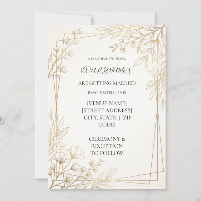 Personalized modern Wedding Invitation (Front)