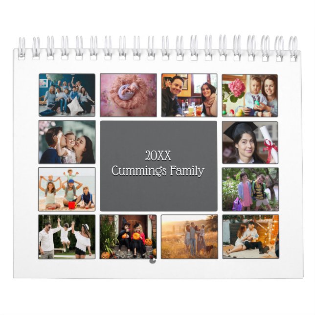 Personalized Modern White Cover Photo Calendar (Cover)