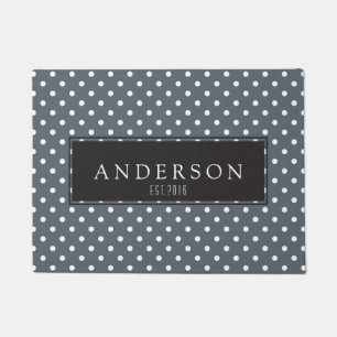 Personalized - Modern White Polka Dots Doormat