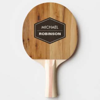 Personalized Modern Wood Grain Texture Ping Pong Paddle