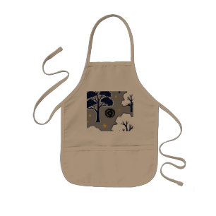 Personalized Modern Woodland Tree and Star Kids Apron