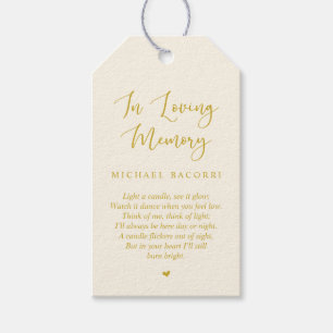Personalized Modern Yellow Gold, Funeral Service Gift Tags