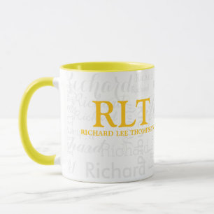 Personalized Modern Yellow Monogram Mug