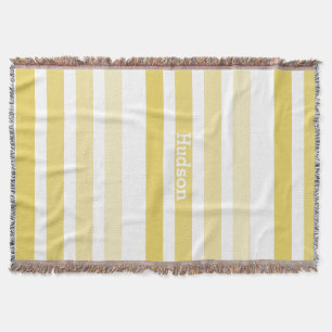 Personalized Modern Yellow Striped Pattern Throw Blanket