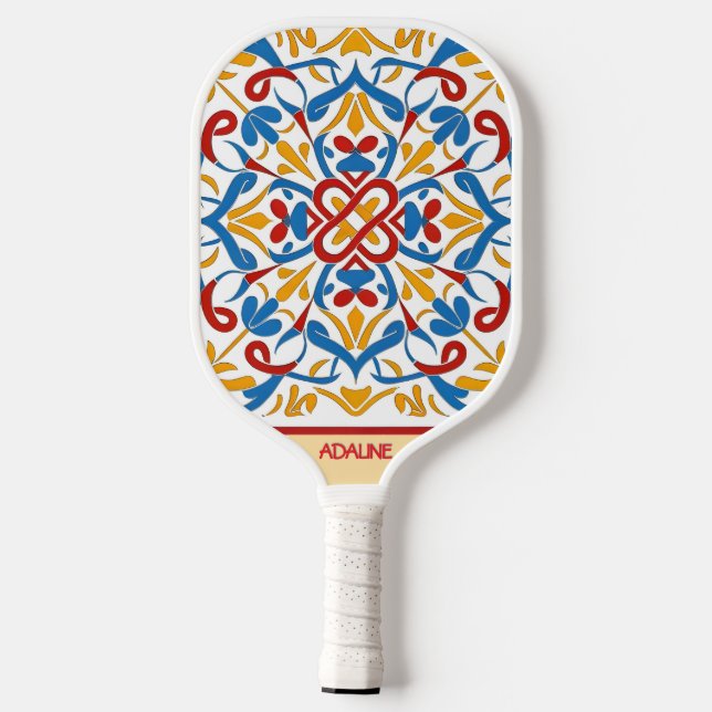 Personalized moderne mosaic pickleball paddle (Back)
