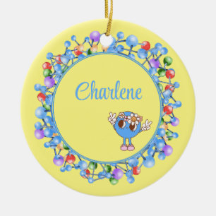 Personalized Molecules Particles Peace Atom  Ceramic Ornament