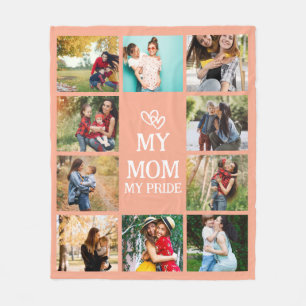 Personalized Mom 10 Photo Mom Pride Gifts Kids Fleece Blanket