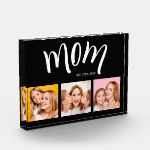Personalized Mom 3 Photo Collage Acrylic Block