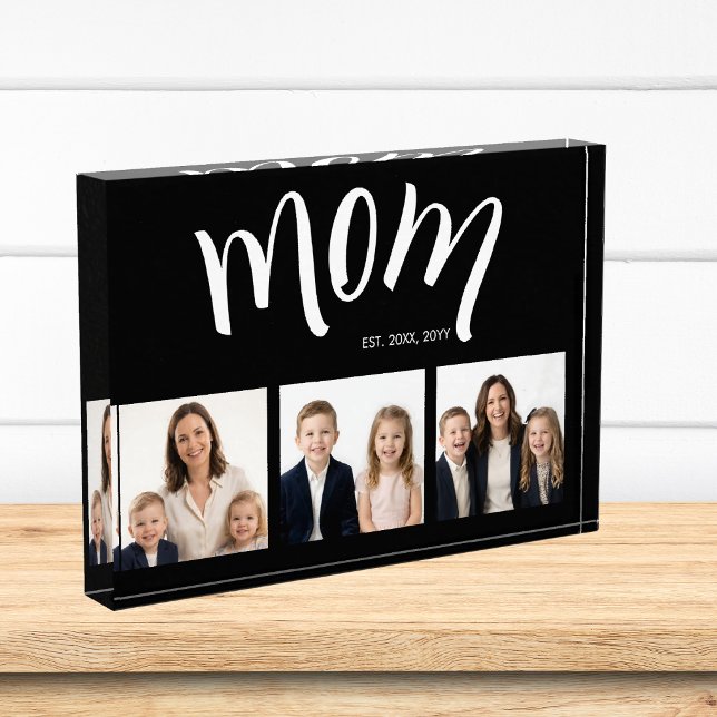 Personalized Mom 3 Photo Collage Acrylic  Block (Creator Uploaded)