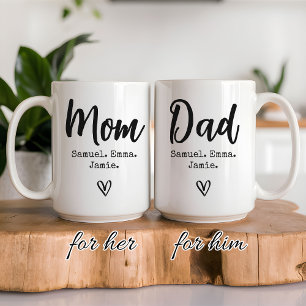 Personalized Mom and Dad Mug Gift Set for Parents