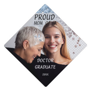 Personalized  mom and daughter photo graduation cap topper