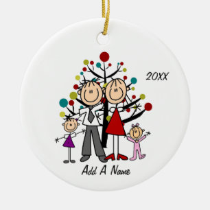 Personalized Mom, Dad, Girl, Toddler Girl Ceramic Ornament