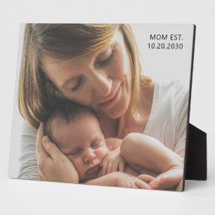 Personalized Mom Established Photo Plaque