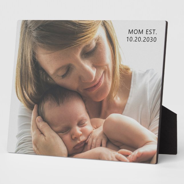 Personalized Mom Established Photo Plaque (Side)