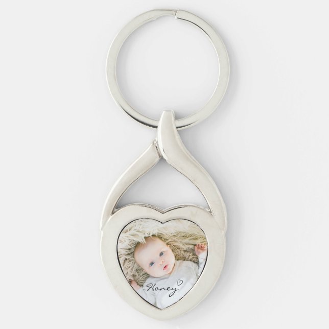 personalized mom gift, Custom family photo on Keyc Keychain (Front)