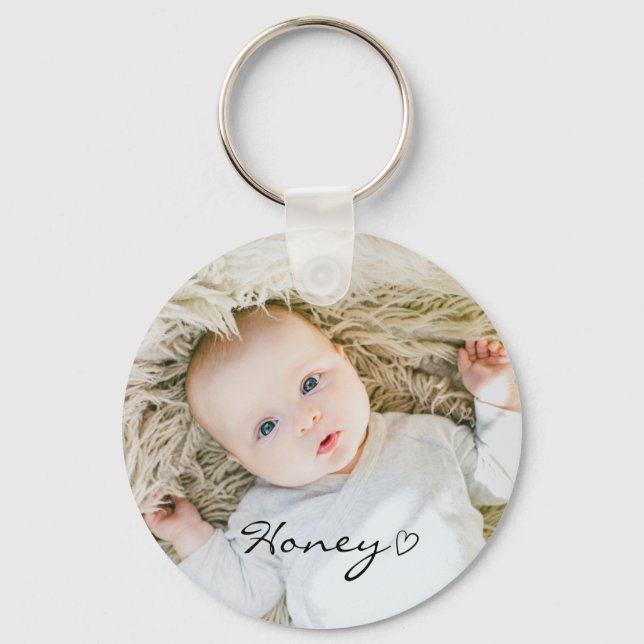 personalized mom gift, Custom family photo on Keychain (Front)
