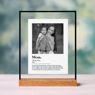 Personalized Mom Gift Dictionary Definition Photo Acrylic Sign