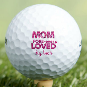 Personalized Mom Gift – Pink FORE-ever Loved Golf Balls