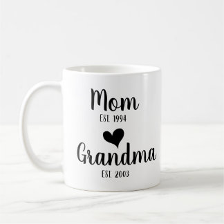Personalized Mom, Grandma, First Time Grandma Coffee Mug