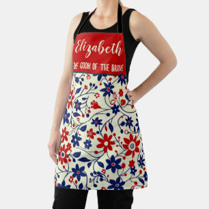 Personalized Mom Home Cook Brave Floral Apron