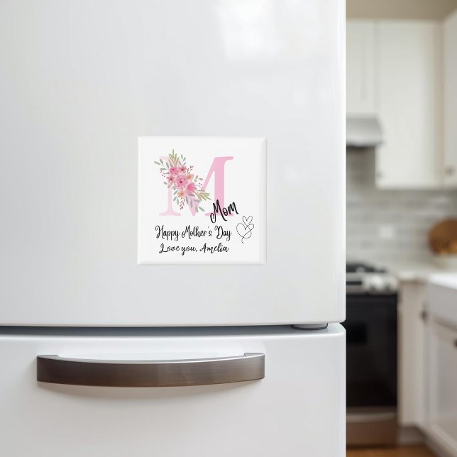 Personalized Mom Initial Fridge Magnet (Créateur téléchargé)