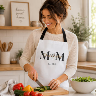 Personalized Mom Name Est Year Apron Gift