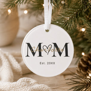Personalized Mom Name Est Year Christmas Ornament