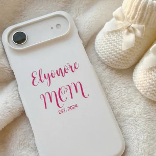 Personalized Mom Name Established Pink Script 