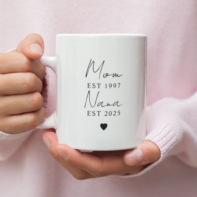 Personalized Mom Nana EST Year Mug | Minimalist  (Creator Uploaded)