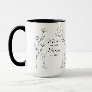 Personalized Mom Nana est year wildflower Mug