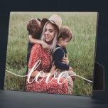 Personalized Mom Photo Love Script Plaque<br><div class="desc">She would love a thoughtful gift which she can display and look at everyday. Take on of her cherished photos with the kids/family and customize this photo easel with is. Featuring the word “Love” in an elegant script font for a touch of sweetness and modern style. Delight her with a...</div>
