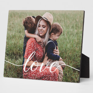 Personalized Mom Photo Love Script Plaque