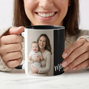 Personalized Mom Photo Year Established Coffee Mug