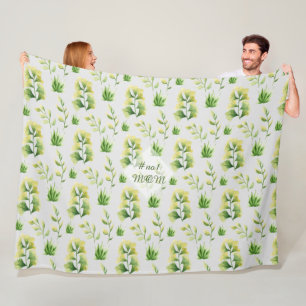 Personalized MOM Stepmom Mother-in-Law Greenery Fleece Blanket