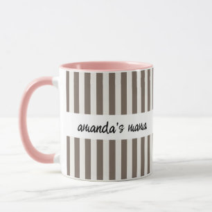 Personalized Mom Stripe Ceramic Mug