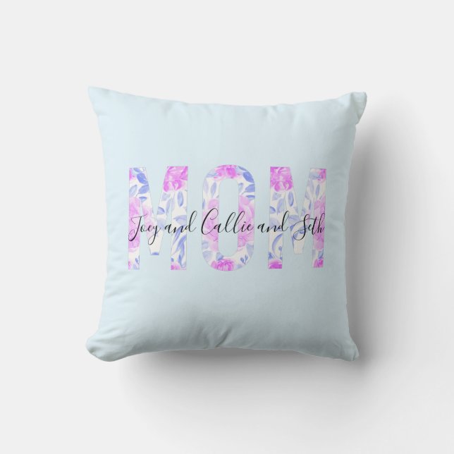 Personalized Mom Throw Pillow (Front)