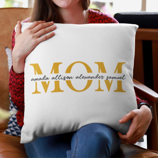 Personalized MOM Throw Pillow with children's name (Creator Uploaded)