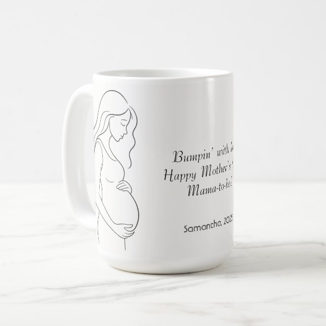 Personalized Mom-to-Be | Pregnancy Silhouette -  Coffee Mug (Front Left)