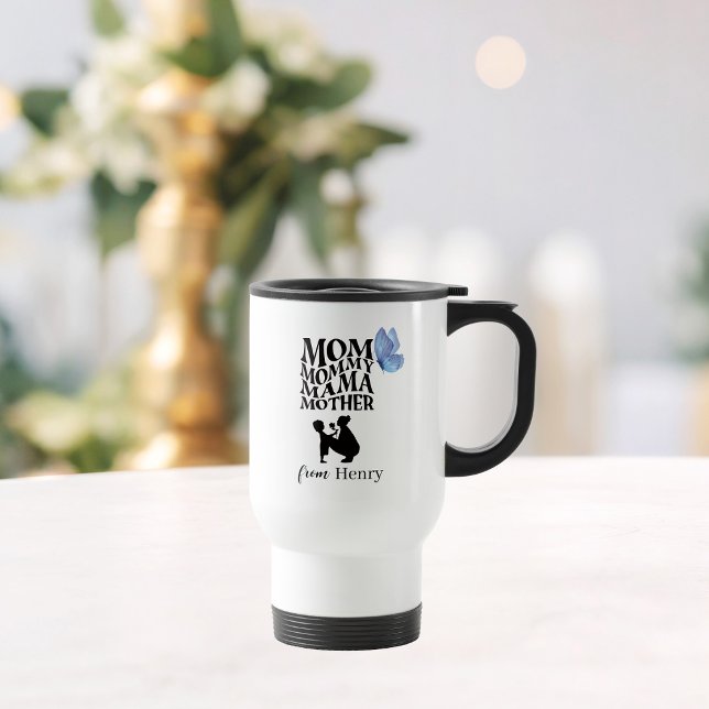 Personalized Mom Typography Travel Mug (Creator Uploaded)