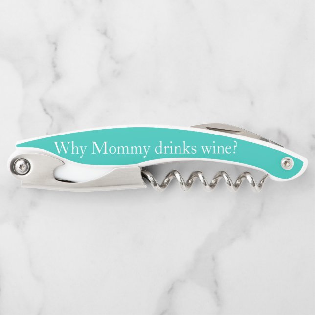 Personalized Mom Wine Lover gift Corkscrew (Front)