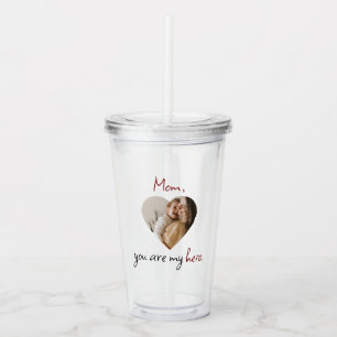 Personalized 'Mom You Are My Hero' Acrylic Tumbler