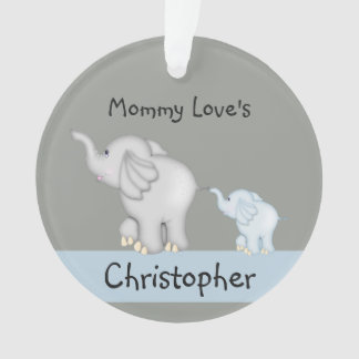 Personalized Mommy And Baby Elephant Ornament