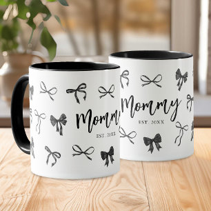 Personalized Mommy Black Bow Mug