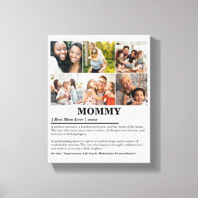 Personalized Mommy Definition 6 Photo Collage Canvas Print (Front)